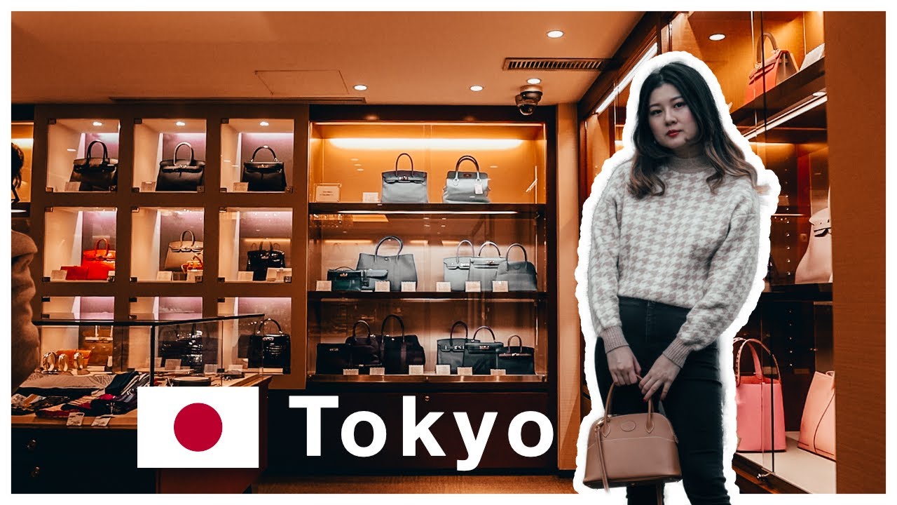 Japan Tokyo Luxury Vintage/Used Handbag Shopping Vlog/TRY ON (Chanel,  Hermes, Louis Vuitton) 
