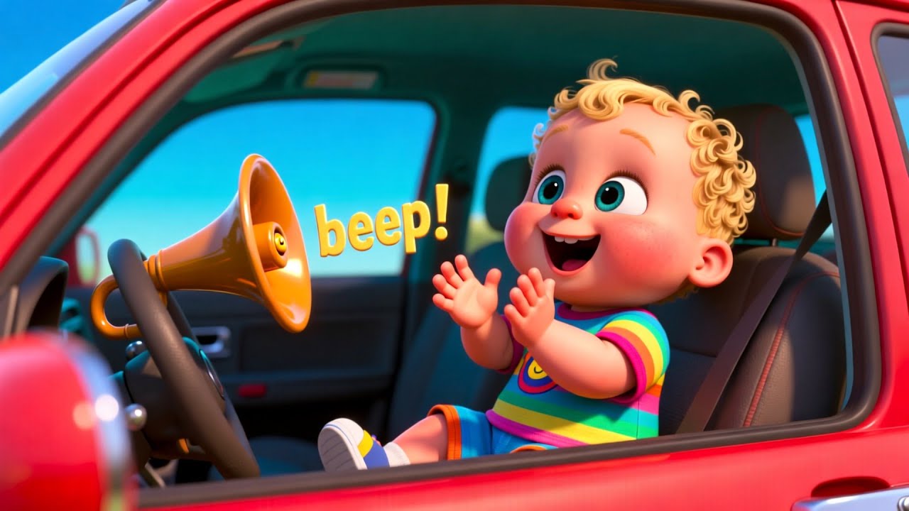 Red Car Ride Baby 🚗❤️ | Fun Vehicle Song for Kids | Preschool Learning Video