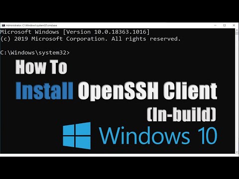 How to install OpenSSH Client In Windows10