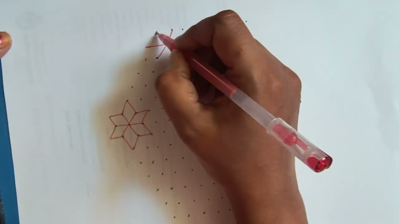 Easy rangoli and daily rangoli #simple designs #daily rangoli art# traditional rangoli 15-8