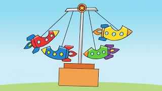 How to Draw A KIDS' AMUSEMENT PARK in 4 Minutes! (So Easy!) Don't watch until the end!