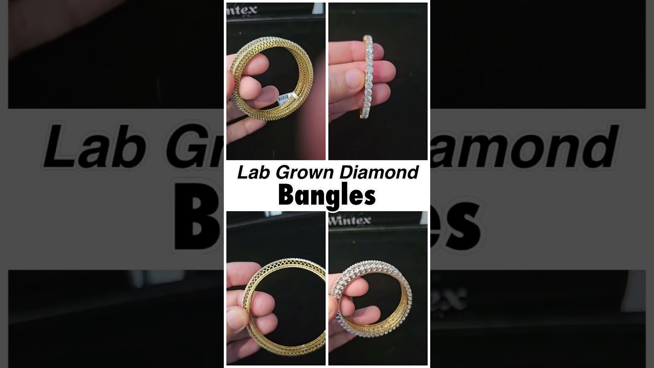 Lab Grown Diamond Single Line Bangles designs 