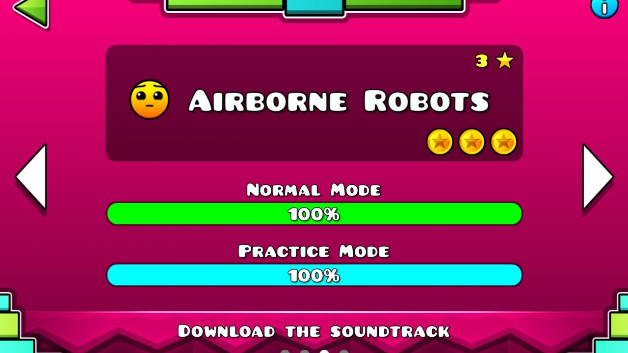 Airborne Robots - All 3 Coins Geometry Dash Meltdown - YouTube