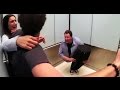 Andy gross splitman returns  magician cut in half elevator magic trick prank