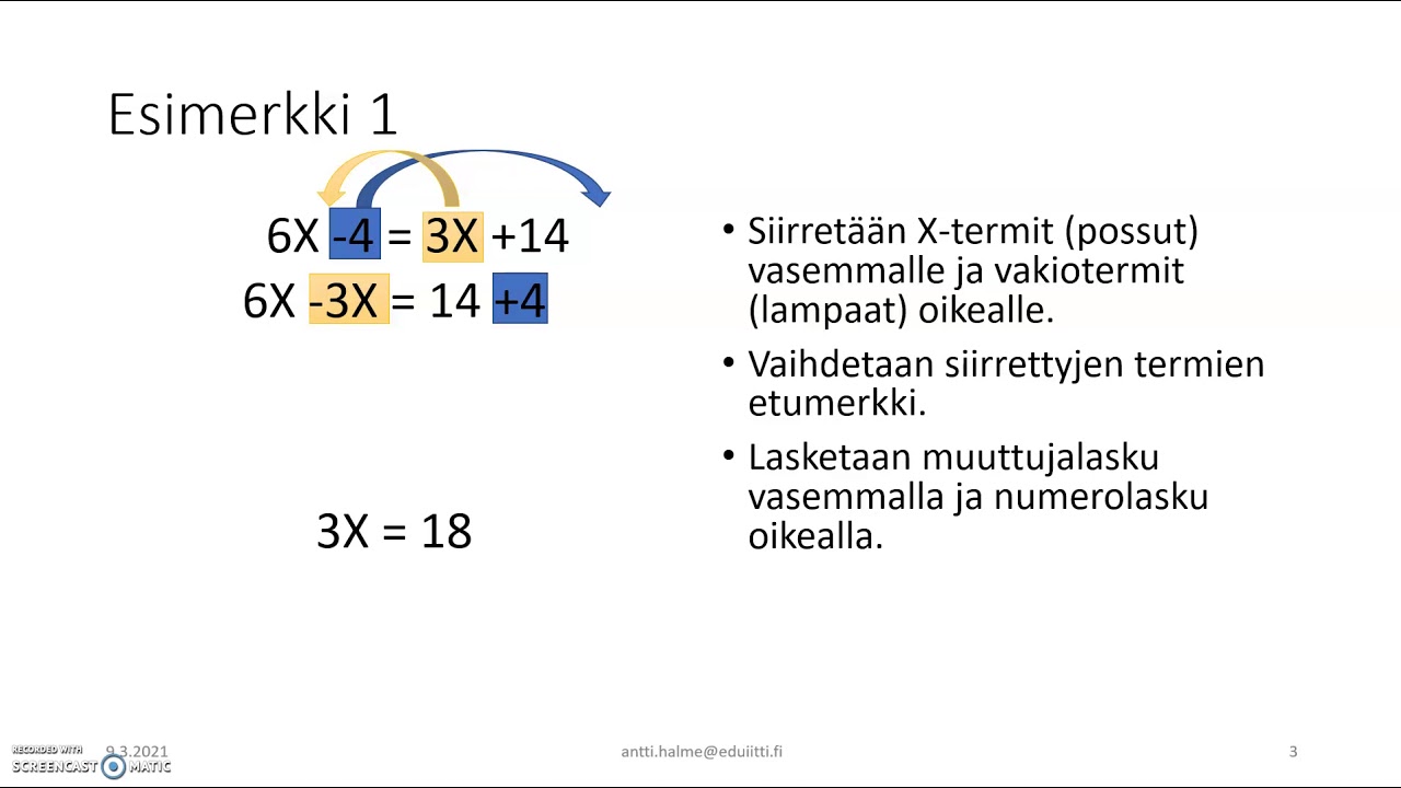 Termien siirtäminen