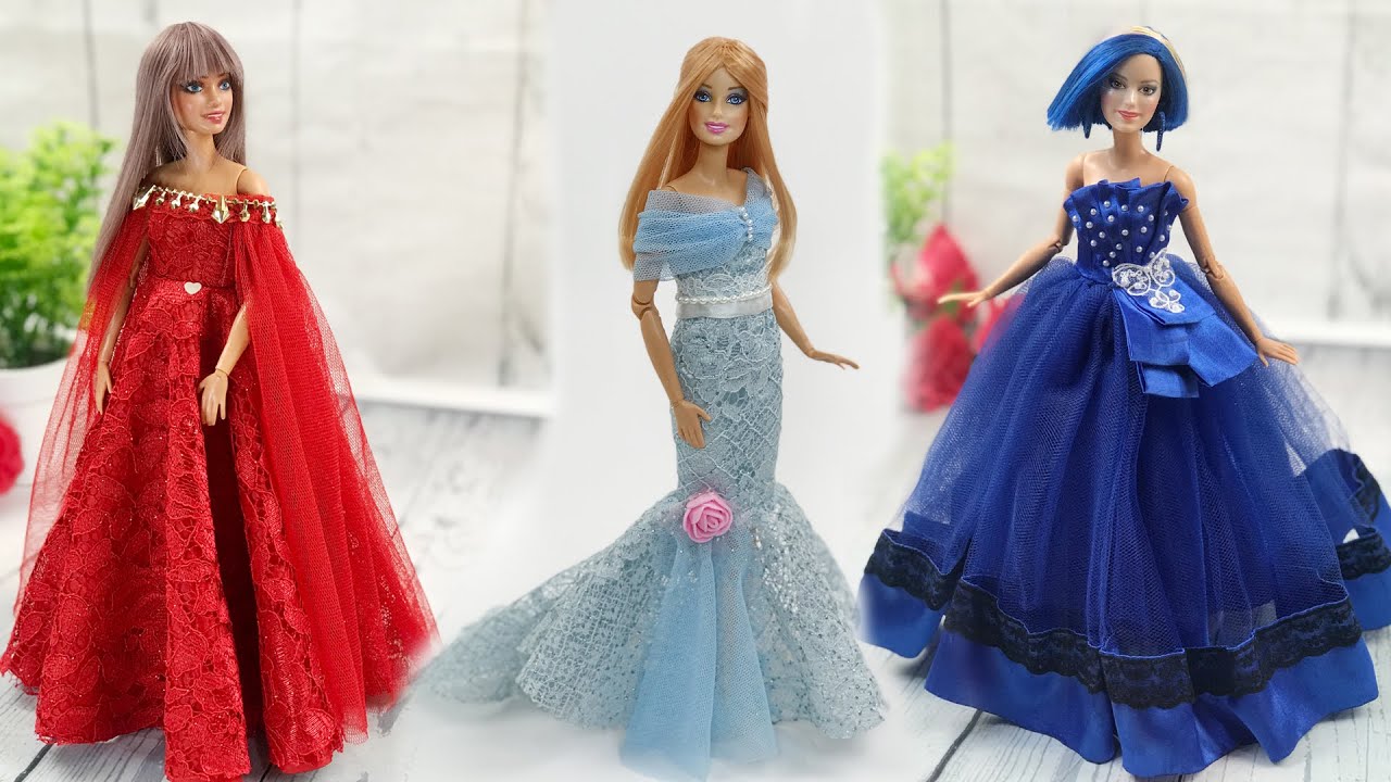 Gorgeous Barbie Doll Dresses ️ 3 DIY Doll Makeover Transformations ...