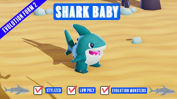 www.Meshtint.com | Shark Baby Cute Series | Evolution Form 2 | Unity Game Engine