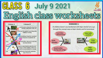 class 6 english work sheet/it victers/class 6 English chapter 1 / July 9 2021 / Class 6 english