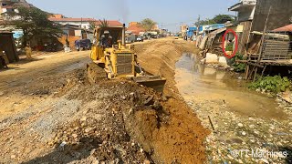 Full Video Wonderful Project First Sesion1 Of Building New Foundation Village Road Dozer Moving Sand