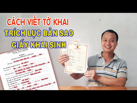 Video Cách viết tờ khai trích lục bản sao giấy khai sinh - youtube
