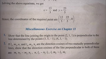 MISCELLANEOUS EX Q10 TO Q23 SOLUTIONS OF THREE DIMENSIONAL GEOMETRY NCERTCHAPTER 11 CLASS 12(PART2)
