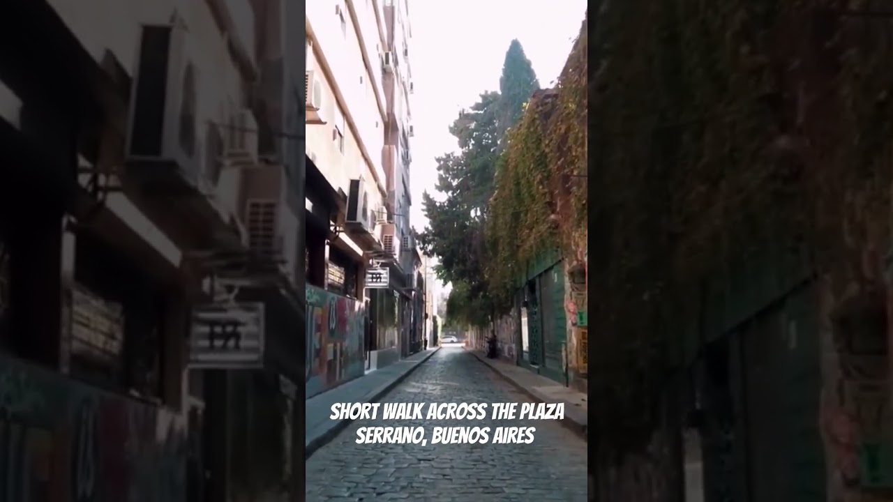 Short walk across the Plaza Serrano, Palermo, Buenos Aires 