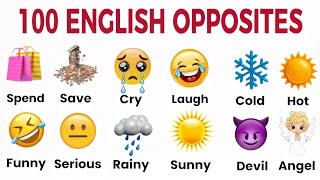100 Opposite Words in English | Antonyms Vocabulary for Beginners | Learn Common English Opposites