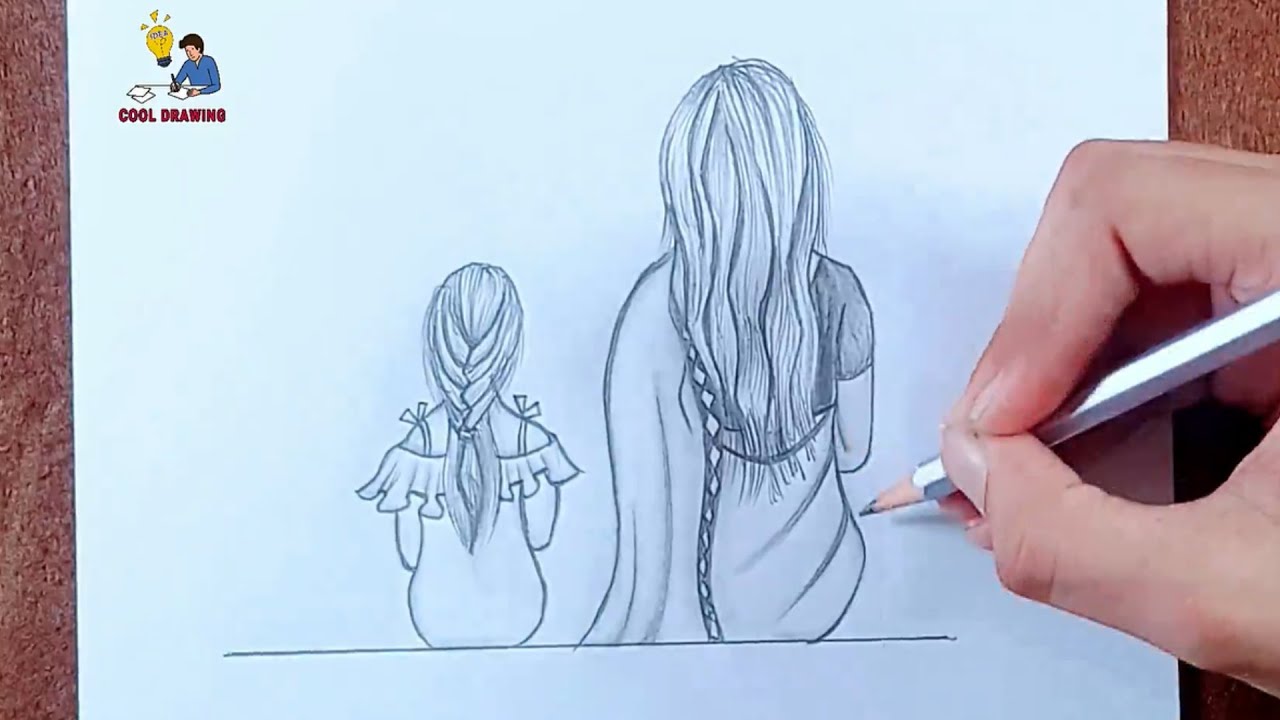 How to draw a girl step by step | Cute girl drawing with pencil ...