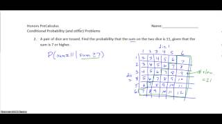 Conditional/Binomial Worksheet Problems 1 3