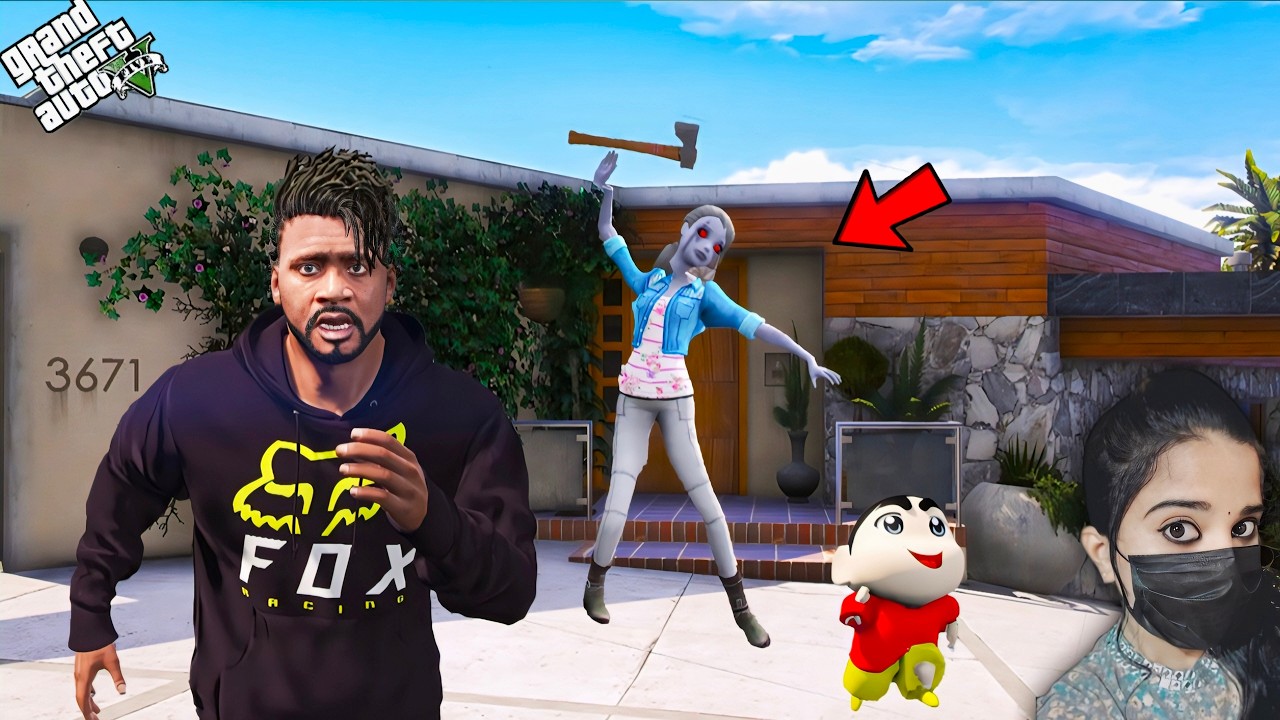 Barbie Doll Ghost in Franklin's House! | Shinchan&Chop - GTA 5