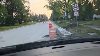 Driving around road construction 08/04/2026