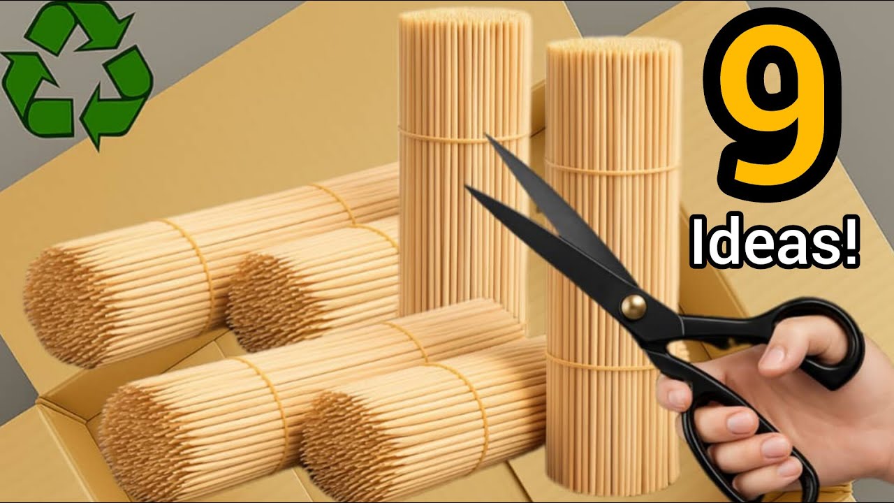 9 magical ideas with wooden skewers/| Craft ideas with disposable materials♻️