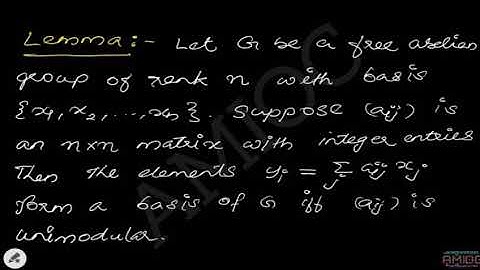 Lemma Free Abelian Groups, Algebraic Number Theory