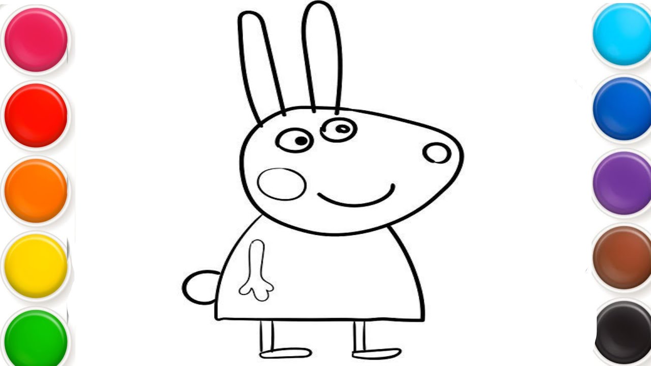 Miss Rabbit Peppa pig Drawing, painting, and coloring for kids ...
