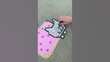 Chalking Nyan Cat 🐱 pixel chalk art