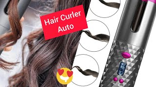 2021 new automatic hair curler auto ceramic wireless.الة كتبوكلي الشعر ساهل وبسرعة