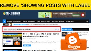 How to remove showing posts with the label from blogger template | Mirza Sifat Official|