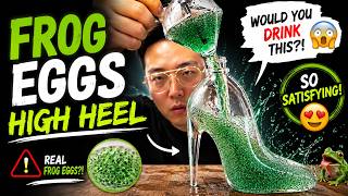 I Filled a HIGH HEEL With FROG EGGS?! 🐸💧 The Weirdest ASMR Drink Ever! #asmr