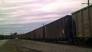 CSX Coal Train E320 With CSX Leader 3056 At Hamlet NC On The East West Connection.