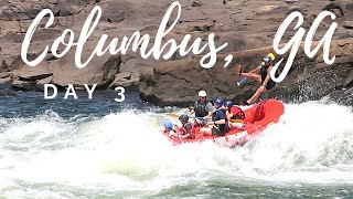 What to do in Columbus, GA with kids. Whiteriver Express rafting and zipline. Downtown Adventure.