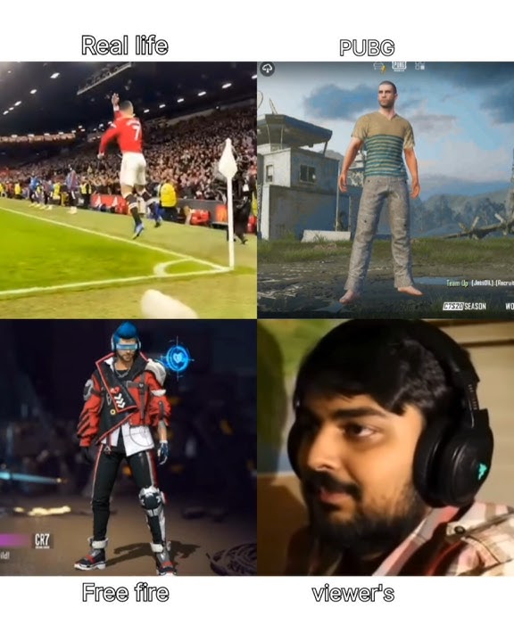 pubg vs free fire ronaldo's emote comparison 😂 #pubgmobile #nexpubg