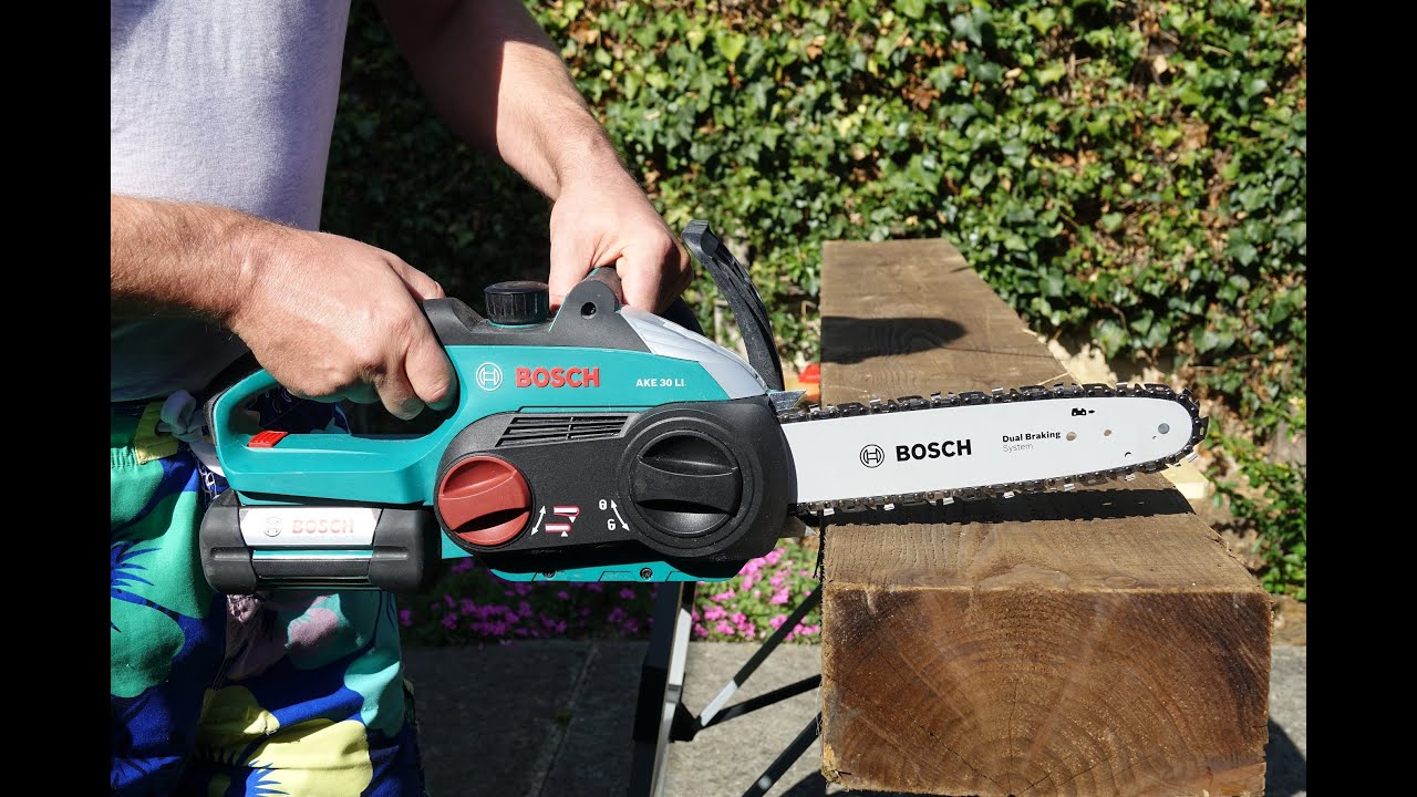 Battery Powered Chainsaw Bosch Ake 30 Li test YouTube