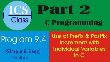 program 9.4 | ics class | part 2 | c programming | increment | prefix | postfix | Chaudhary M Shafiq