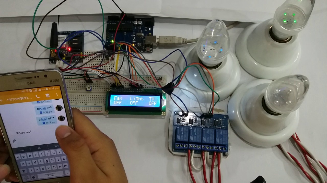 Verwonderend GSM based home automation system using arduino - YouTube TN-79