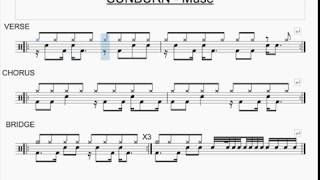 MUSE - SUNBURN - Drum Sheet / Drum part