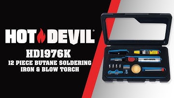 HOT DEVIL HD1976K - 12 Piece Butane Soldering Iron & Blow Torch