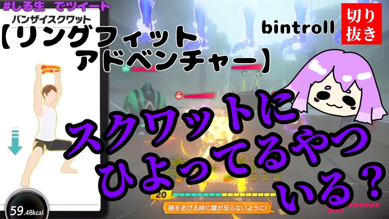 《BinTRoLL切り抜き✂️》 拾わざるを得なかったコメントを恨むしるこさん【リングフィットアドベンチャー】