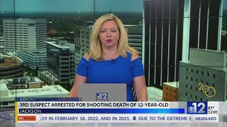 3rd suspect arrested for shooting death of 12-year-old in Jackson
