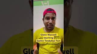 Glenn Maxwell touching Sachin Tendulkar feet worldcup2023 glennmaxwell sachintendulkar cricket