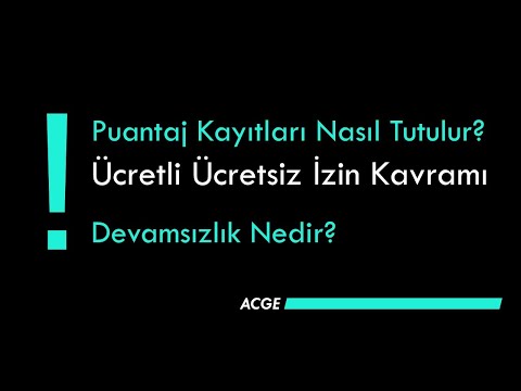 Excel'de Yıllık Puantaj