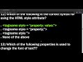 MOST ASKED FRONTEND MCQ's (HTML5,CSS,JAVASCRIPT)
