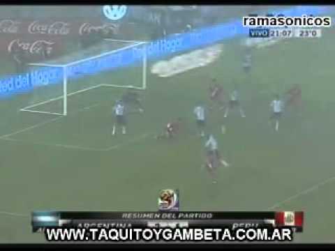 Argentina 2 Peru 1 Eliminatorias 2010 (relato Mariano Closs )