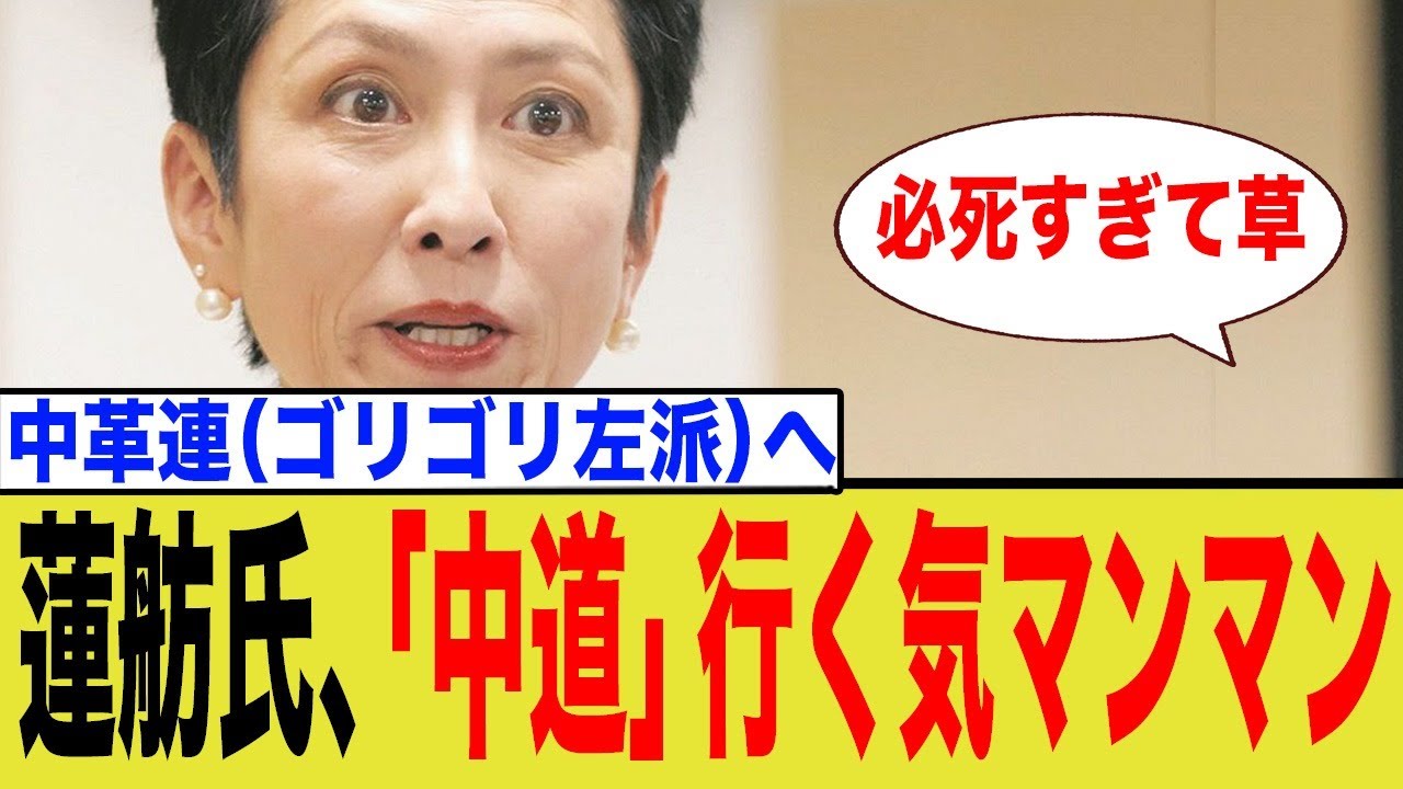 【衝撃】「中道」を説明する「中道」の末路ｗ蓮舫氏の"援護射撃"が逆効果？立憲×公明の「大野合」劇にネット民が総ツッコミ