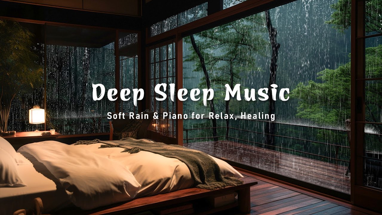 Deep Sleep Music for 3 Hours with Soft Rain Sounds Outside the Cozy ...