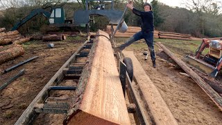 Timber Framed Barn Part 4 Milling 20 Tons Of Logs In To 8x8's