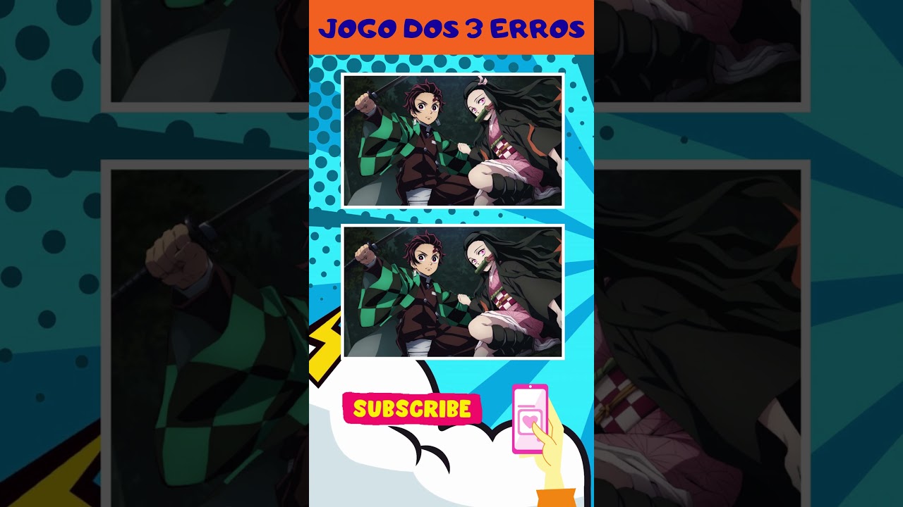 🔍 Encontre os 3 Erros | Tanjiro e Nezuko em Cena 👀🔥