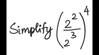 Exponents: Simplify (2^2 / 2^3)^4
