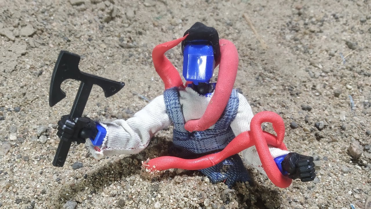 Underground Monster Rises! Farmer Epic Battle Begins - Stop Motion ...