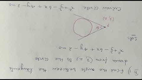 kp sir circles ex D II sum 1 find angle between pair of tangents drawn from a  point to the circle