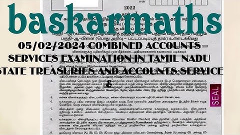 05/02/2024/COMBINED ACCOUNTS SERVICES EXAMINATION TNPSC ORIGINAL QUESTION //@baskarmaths